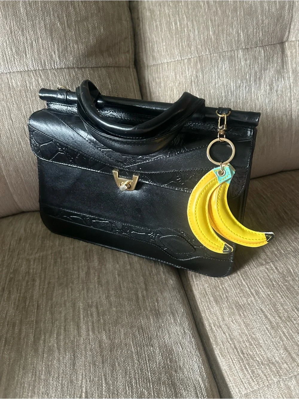 BANANAS Bag Charm Puffy Keychain